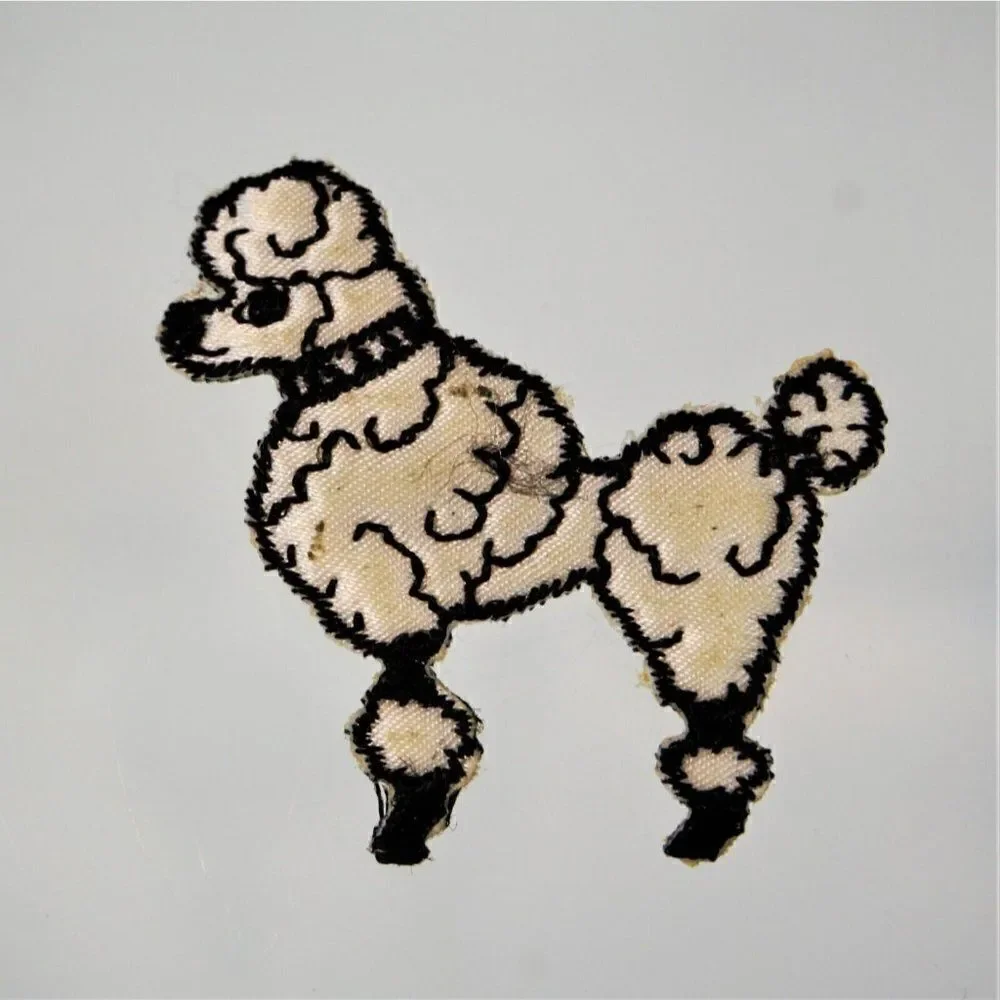 Handmade Fabric Poodle Dog Brooch Pin